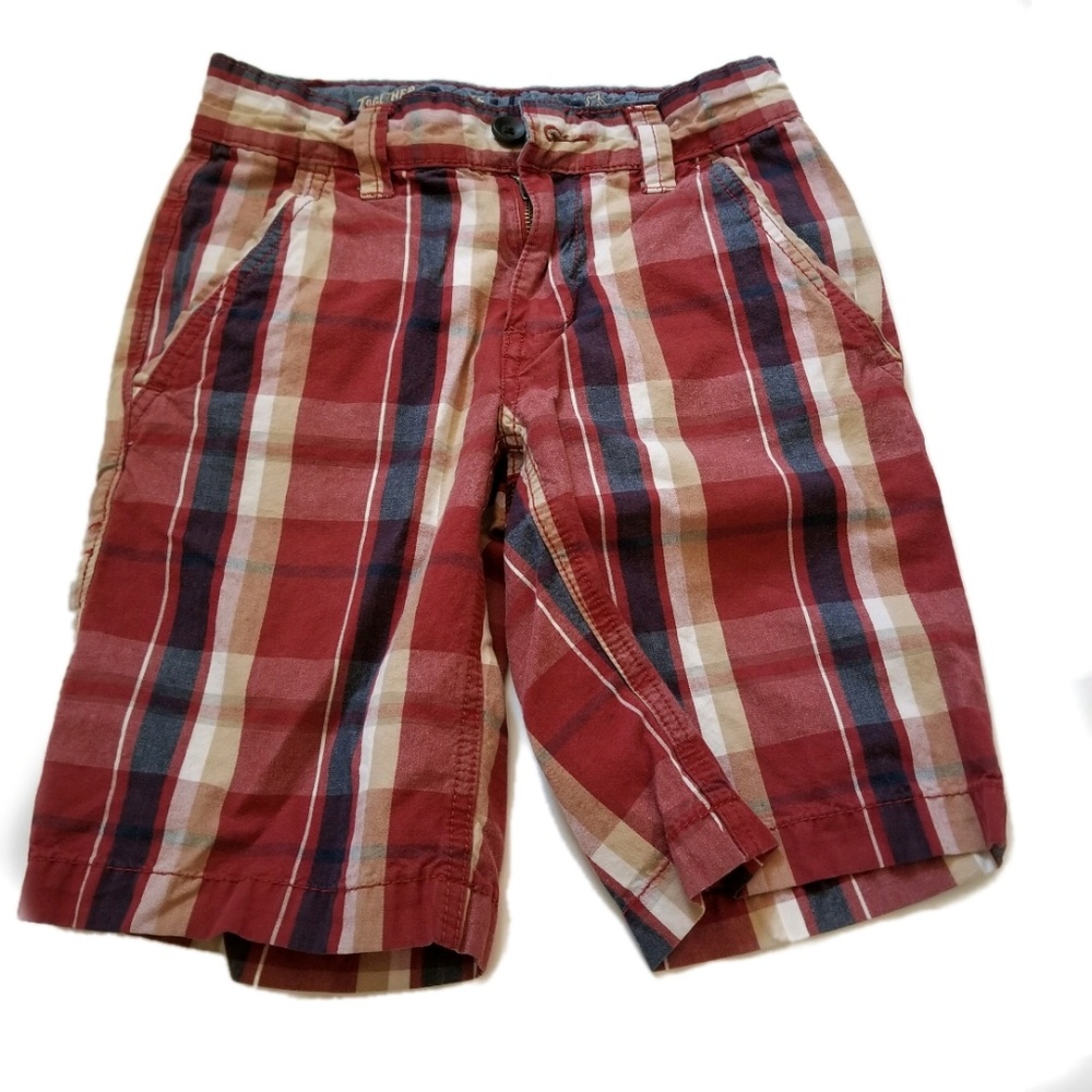 Brothers Red Plaid Shorts Boys